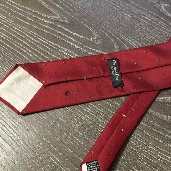 Dior Red Patterned Tie - Picture 2 of 4